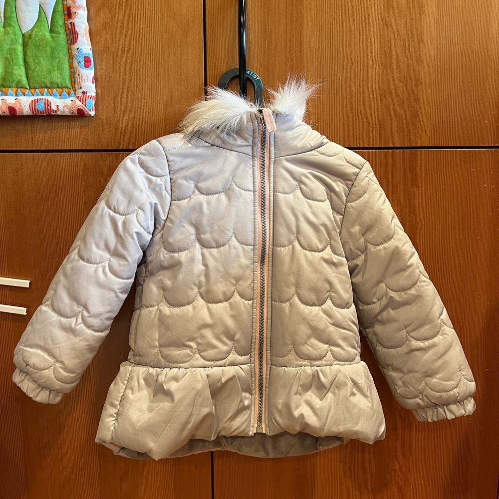 *SOLD* Used Weathertamer Grey Coat with Faux Fur Trim Hood Size 4T